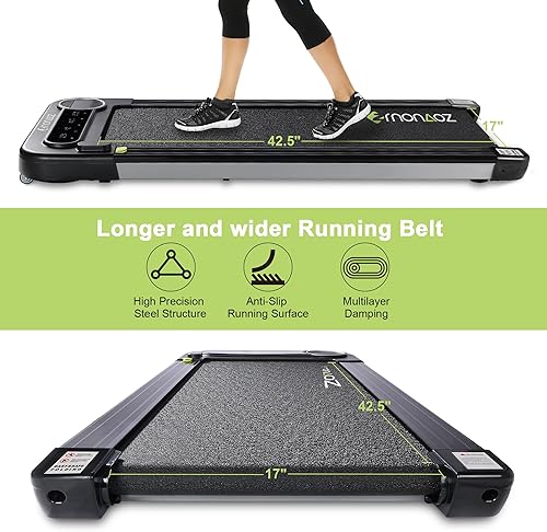 Miniatura 5 de Caminadora 2 en 1 para usar debajo del escritorio, para uso en la oficina en casa con altavoz Bluetooth, 2.5 HP, máquina de correr para correr,