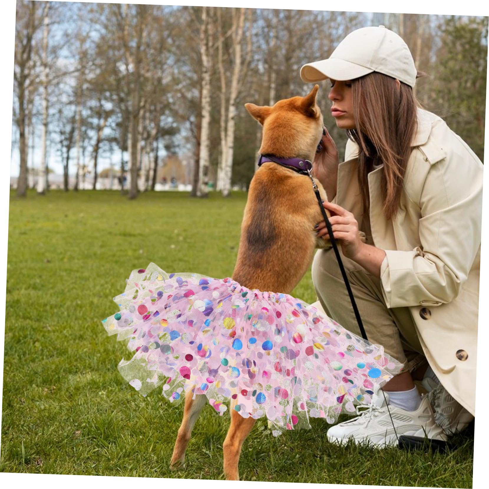 BESTonZON Tutù per cani regolabile traspirante tulle gonna ballerina taglia piccola media grande