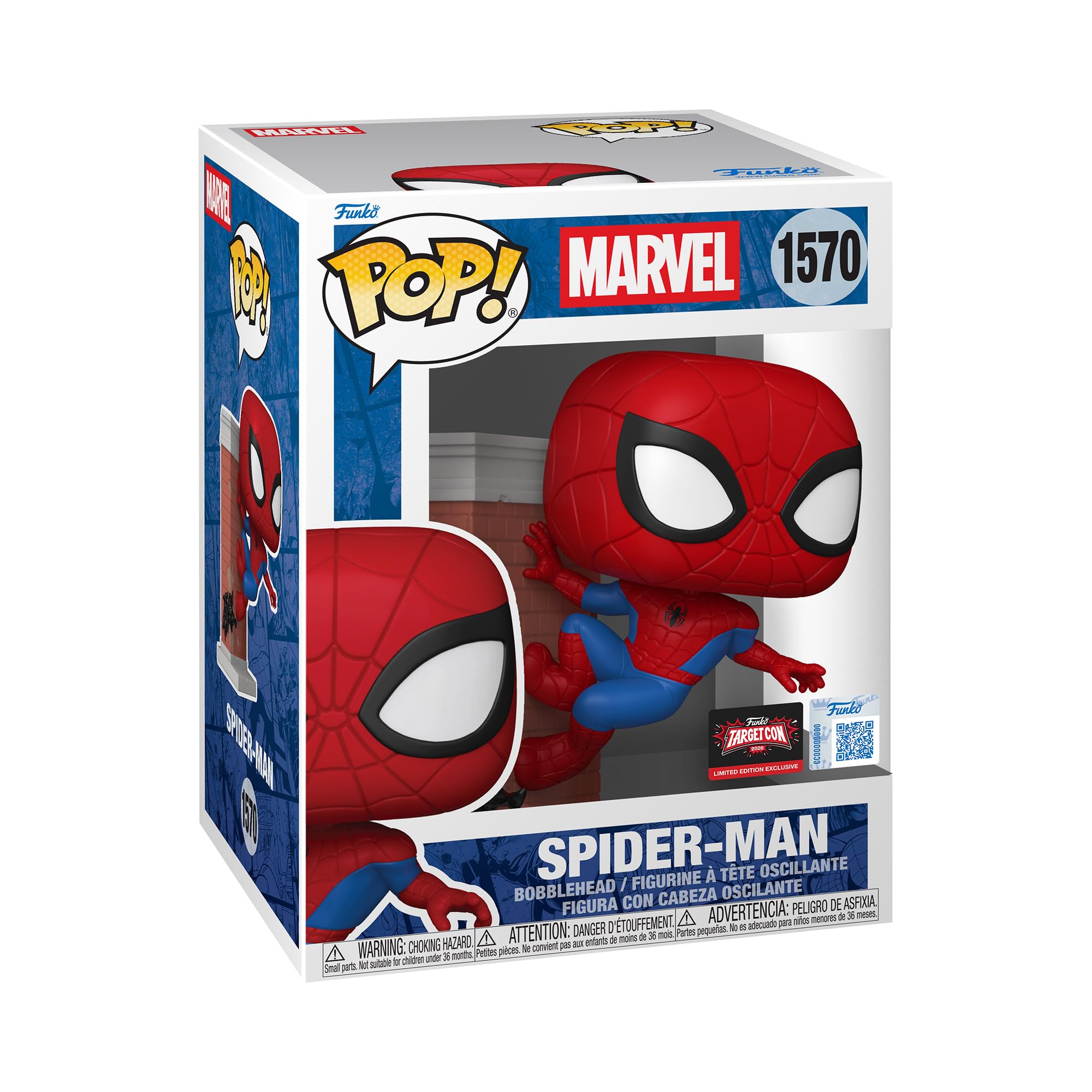 Funko Pop! Premium: Spider-Man - Spider-Man Leaning - Marvel Comics - Cómics Marvel - Exclusiva Amazon - Figura de Vinilo Coleccionable - Idea de Regalo - Mercancia Oficial - Superheroes Fans