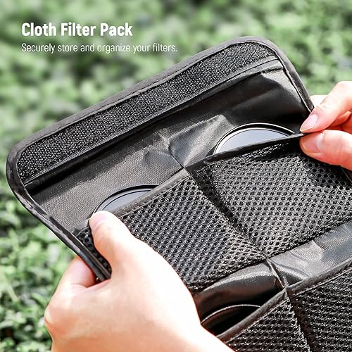 Miniatura 8 de NEEWER Kit de filtro de lente ND de 1.929 in UV, CPL, FLD, ND2, ND4, ND8, parasol de lente y tapa de lente compatible con cámaras DSLR Canon Nikon