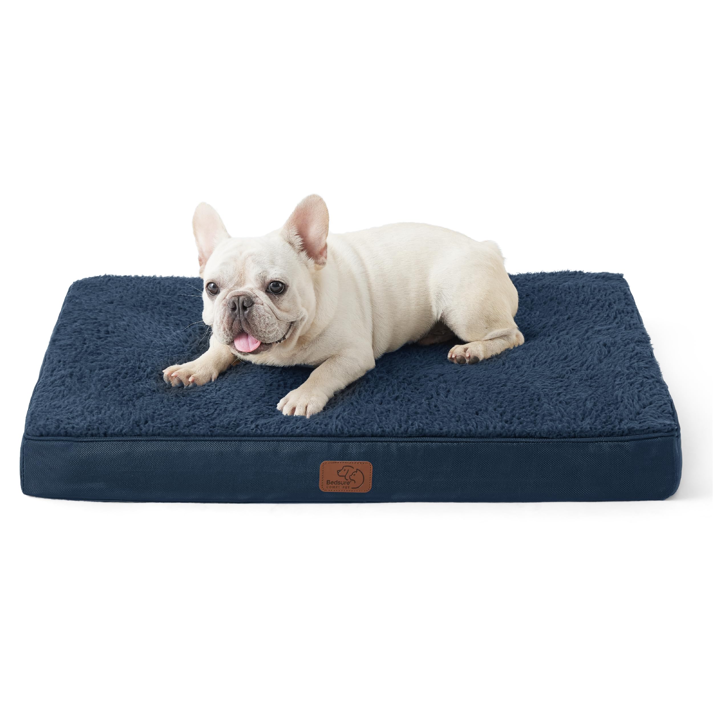 Bedsure Cuscino per Cane Medio - Materassino per Cani Taglia Media Interno Cuscino Cane Sfoderabile Lavabile 76x51x7,6 cm Blu