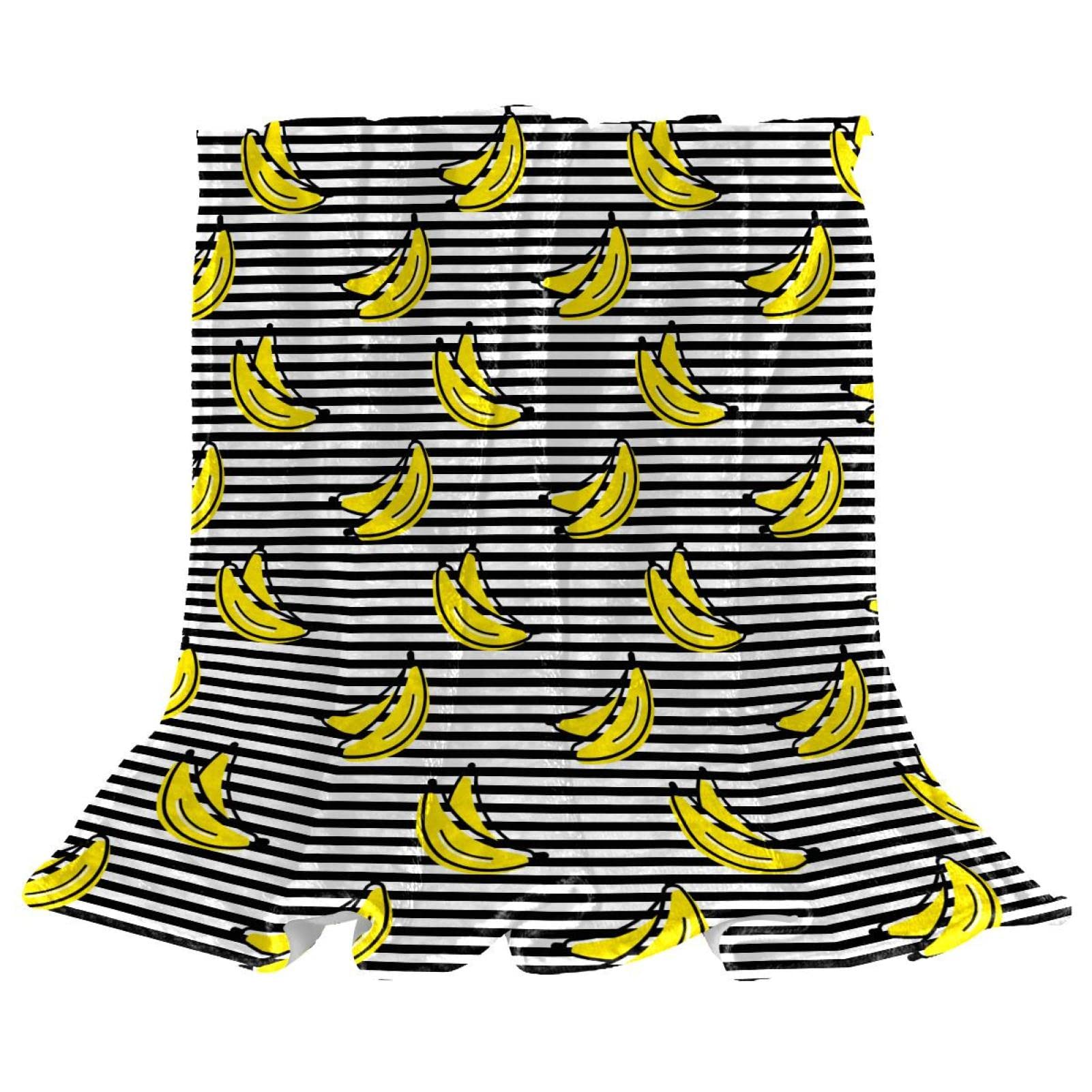 Jeté de lit polaire légère rayures jaunes noires plaid canapé