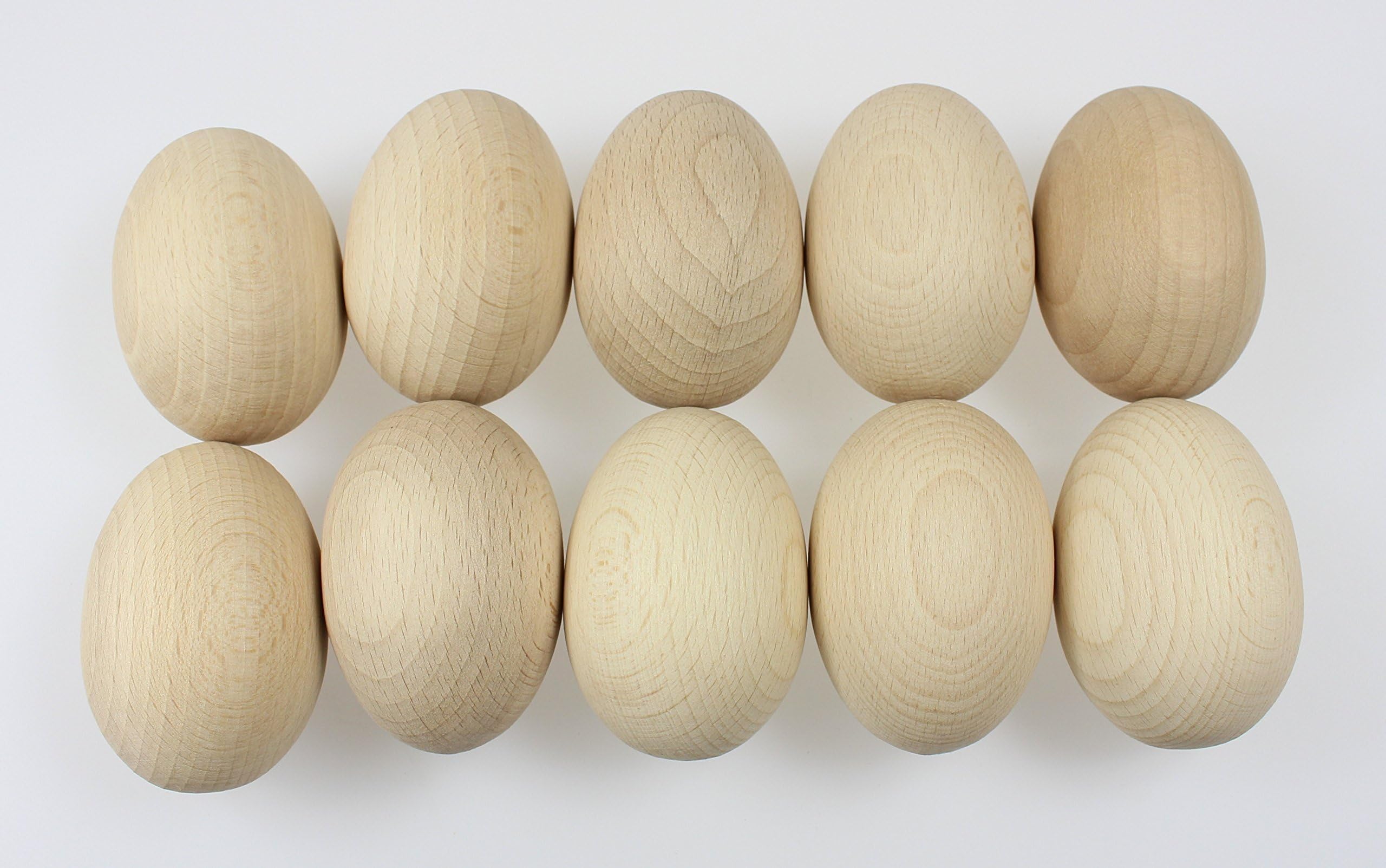 – EFO Wooden Eggs 10pcs | Easter Eggs Beechwood with Smooth Finish for Creative Painting | Decorative Eggs Ideal for Arts Crafts DIY and Easter Egg Hunt | Unpainted Fake Dummy Wood Eggs for Decorations