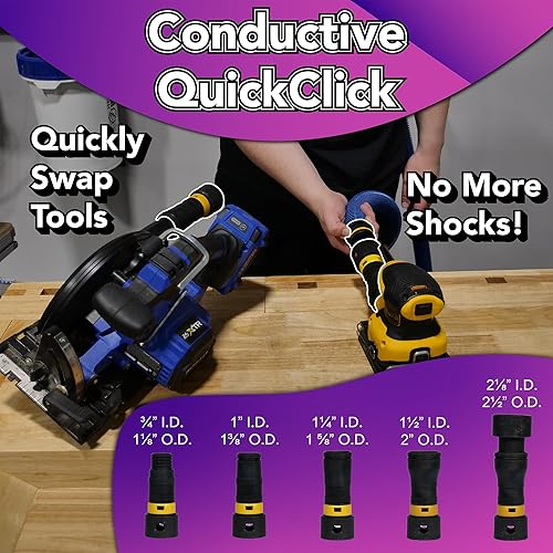 Miniatura 2 de Cen-Tec Systems 94434 Aspiradoras antiestáticas para aspiradora húmedaseca con juego de adaptador universal para herramientas eléctricas, manguera