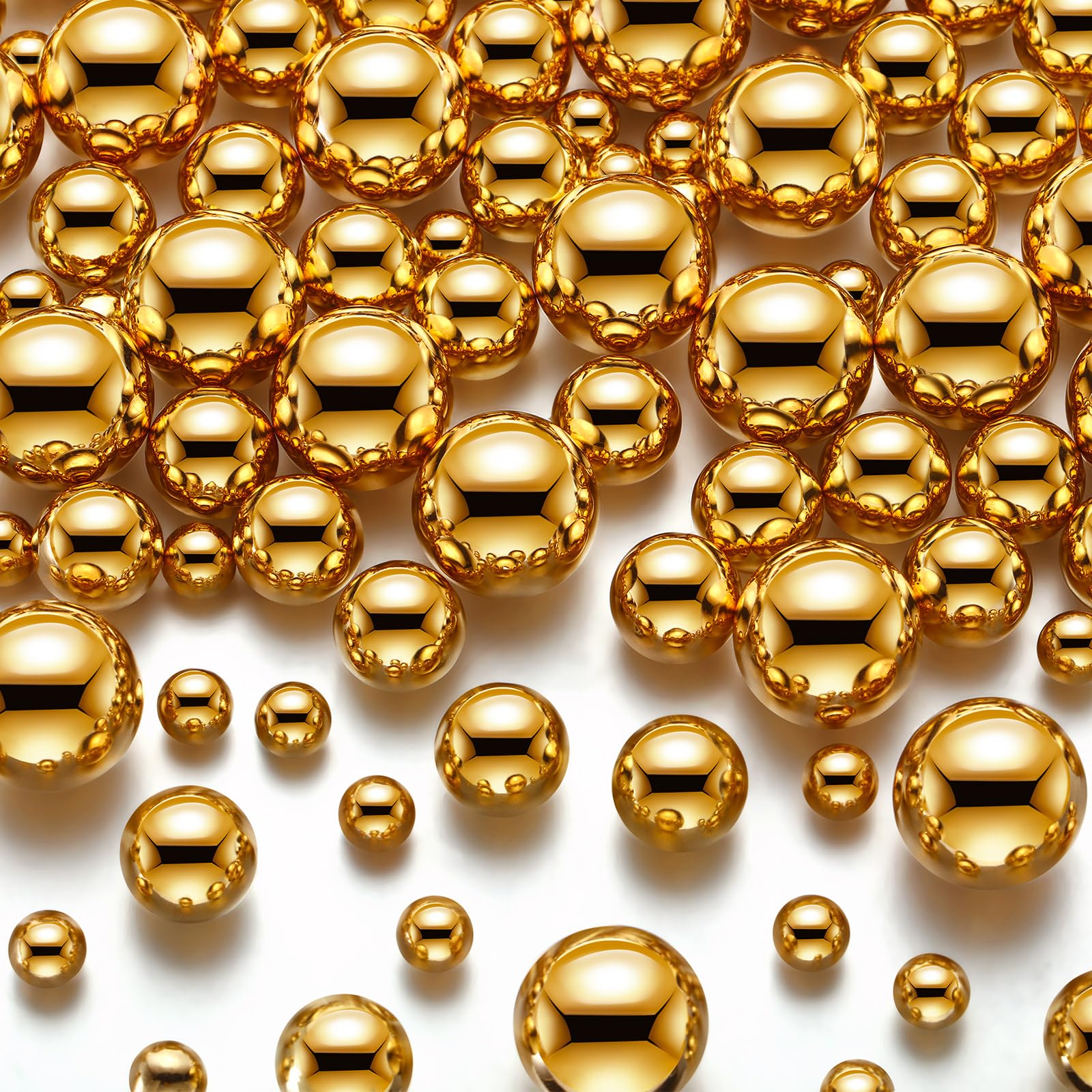Junkin 500 Pcs Faux Pearl Vase Filler No Hole Beads, Gold
