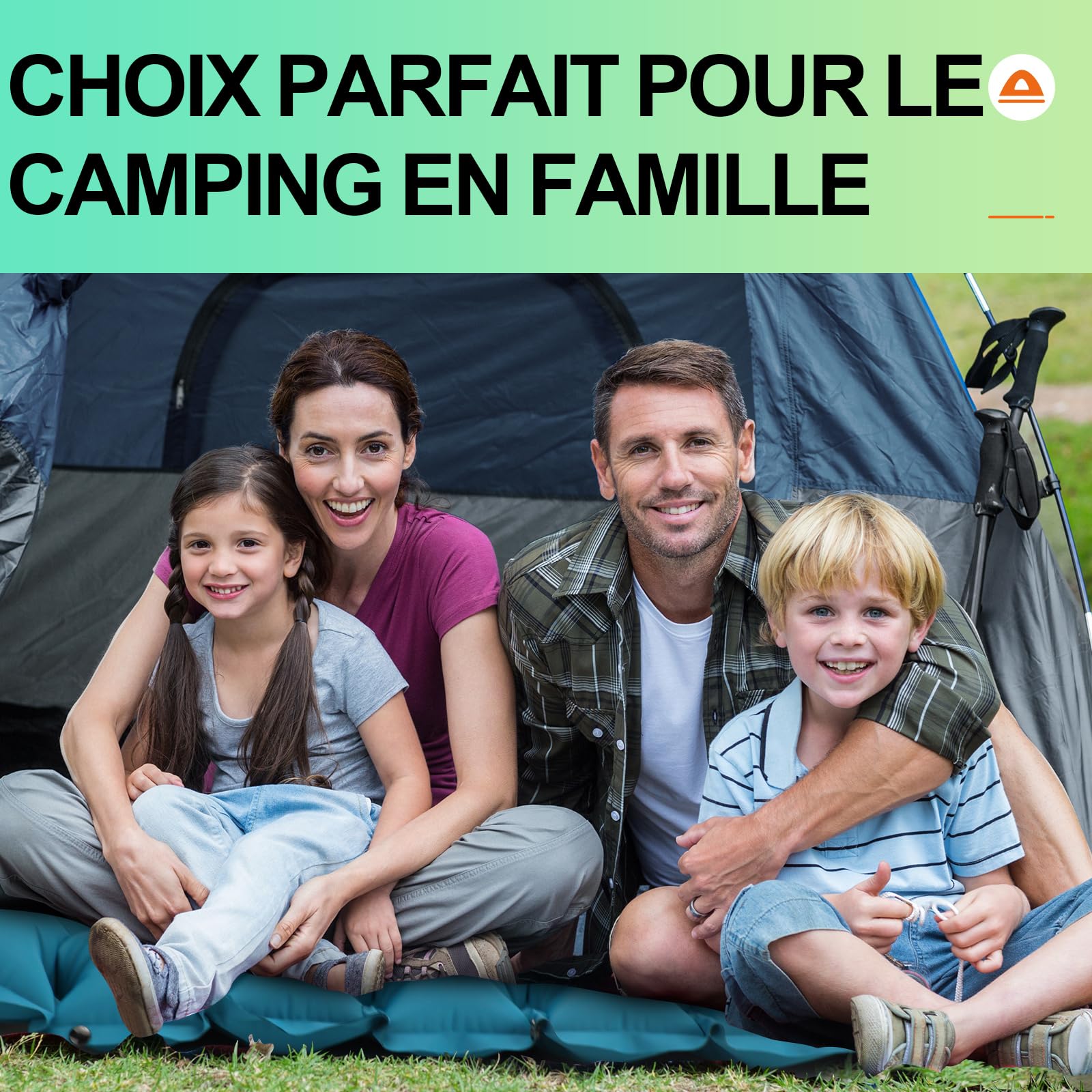 Matelas de Camping Autogonflant Ultraléger avec Pompe à Pied Portable pour Randonnée