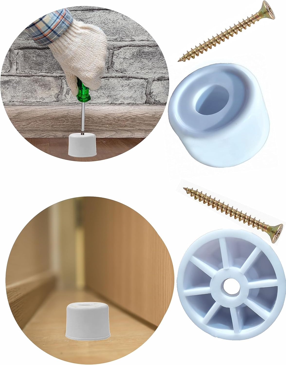 2 Door Stop Rubber Door Stopper Easy to Install Door Handle Stopper