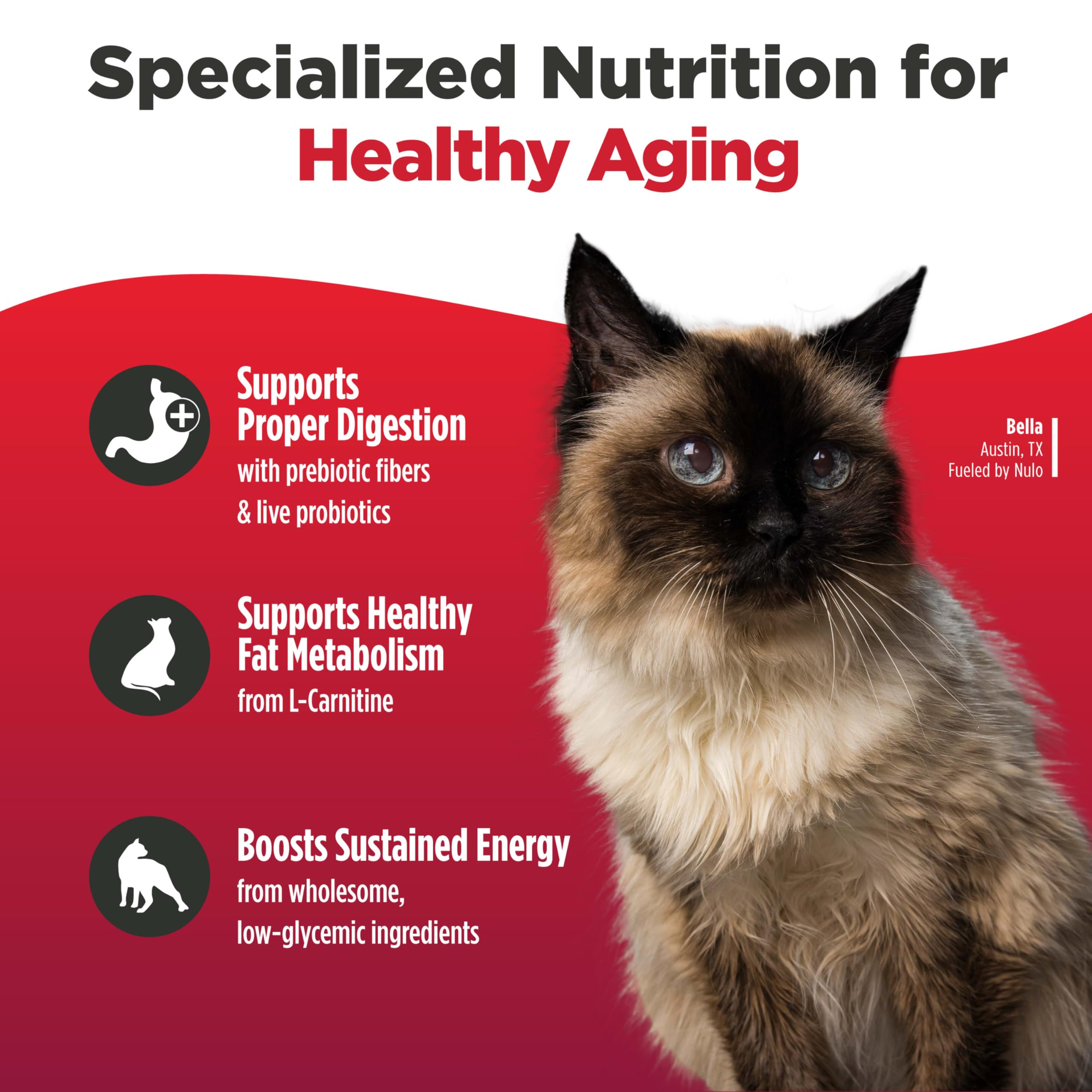 Nulo Freestyle Senior - Alimento seco para gatos, croquetas naturales de primera calidad sin granos con antioxidantes para apoyo inmunológico y alta proteína de origen animal