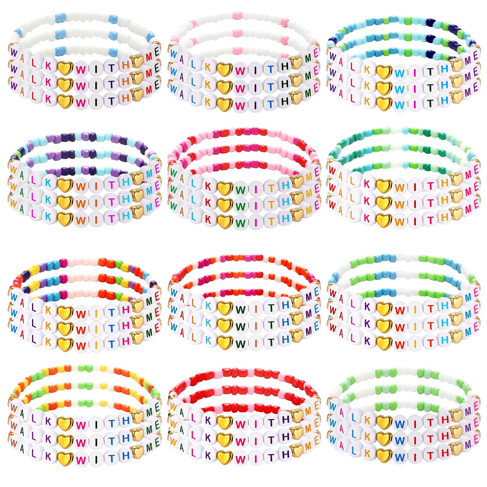 Kenning 36 Pcs LDS Gifts LDS Mormon Gifts Walk with Me Friendship Bracelets 2026 Youth Theme Missionary Friendship Bracelets Bishop Christian Faith Baptism for Elder Missionary Men Women