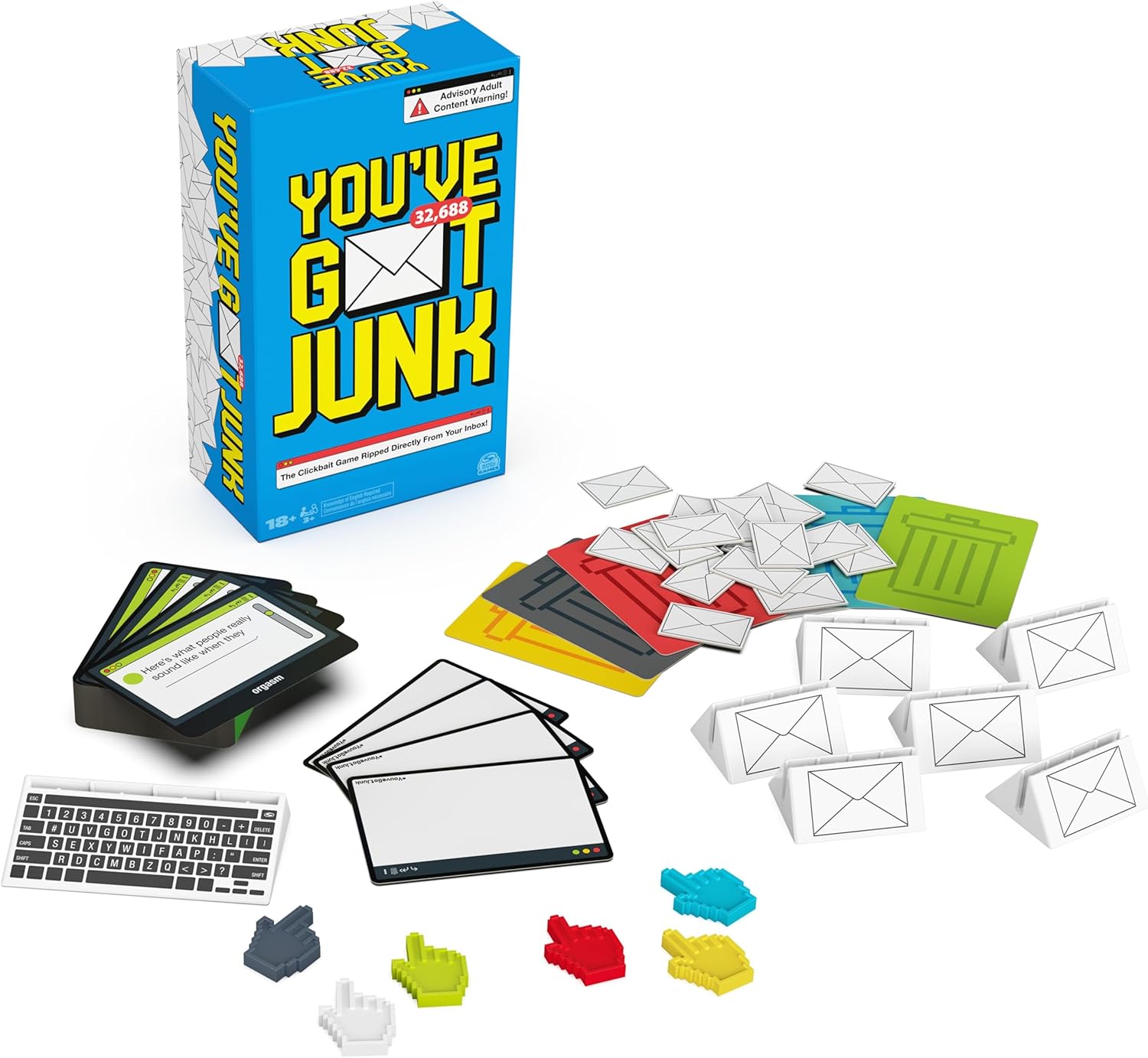 Spin Master Games, You’ve Got Junk - The Hilarious Spam-Filled Party Game, Adult Email Subject Line Cards for Friendsgiving, Happy Hour, Bachelorette Party, Adults, 3-10 Players, for Ages 18 & Up