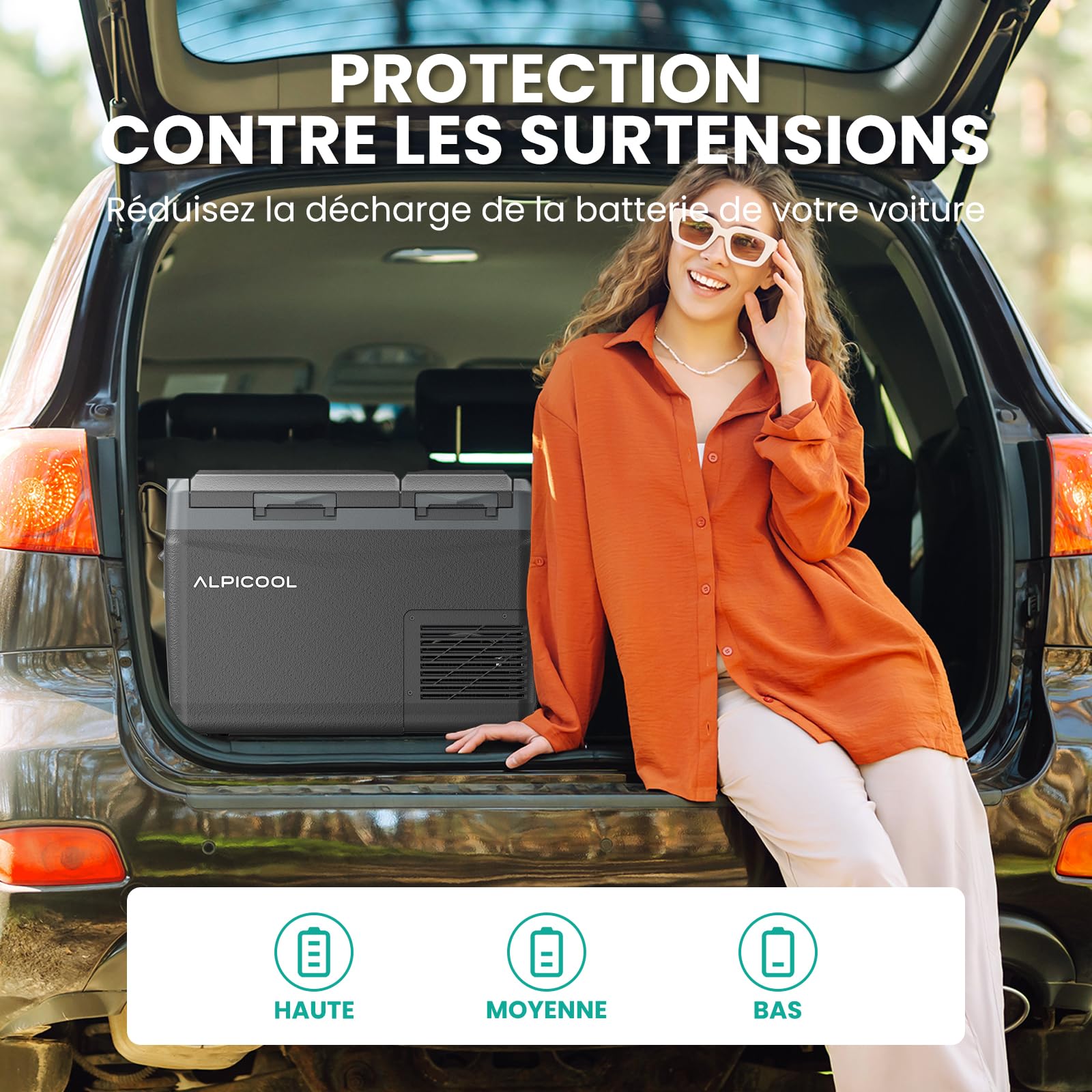 Alpicool KLS38 31L Réfrigérateur de Voiture avec APP,Dual Zone Portable Glacière à Compression Neuve 2026,12V/24V Frigo de Voiture pour Camion,Camping,-20℃-20℃,Plateau à Glaçons Offert,Noire