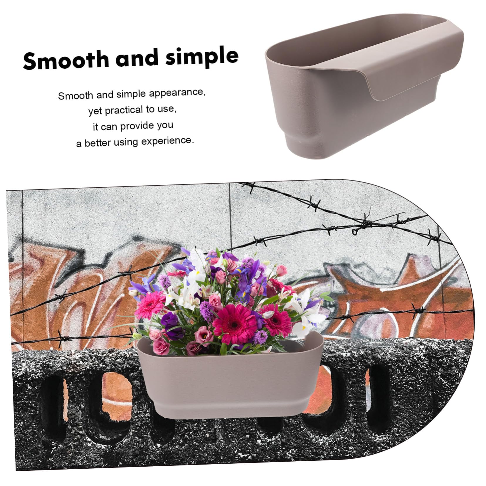 Hemobllo Fioriera da Balcone per per Piante Sospeso Fioriera da Appendere al Resistente e per Decorazioni e