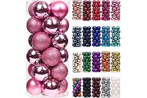 Emopeak 24Pcs Pink Christmas Balls Ornaments