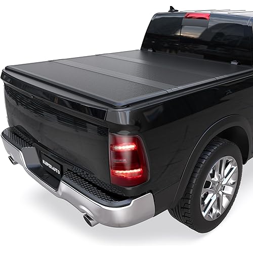 FRP Hard Trifold Truck Bed Tonneau Cover Compatible with 2002-2024 Dodge Ram 1500 Compatible with 2003-2024 Ram 2500 3500 (w/o Ram Box) 6.4 FT Bed Covers