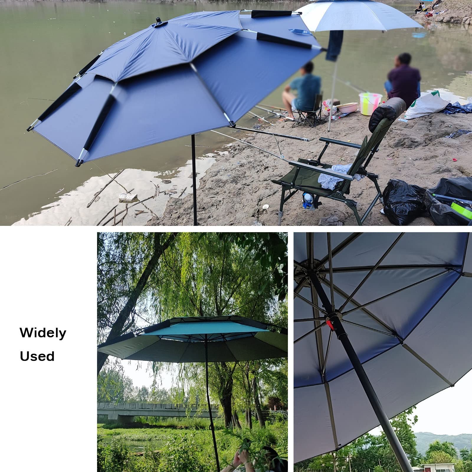 Parasol wędkarski Osłona przeciwsłoneczna Na zewnątrz, Wodoodporna tkanina przeciwsłoneczna, Odporny na warunki atmosferyczne, Chłodny, Regulacja obrotu 360 °, Osłona przeciwsłoneczna na kemping,