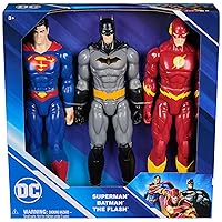 DC Comics - Confezione da 3 figure Batman, Superman e The Flash: Figure d'azione da 30 cm