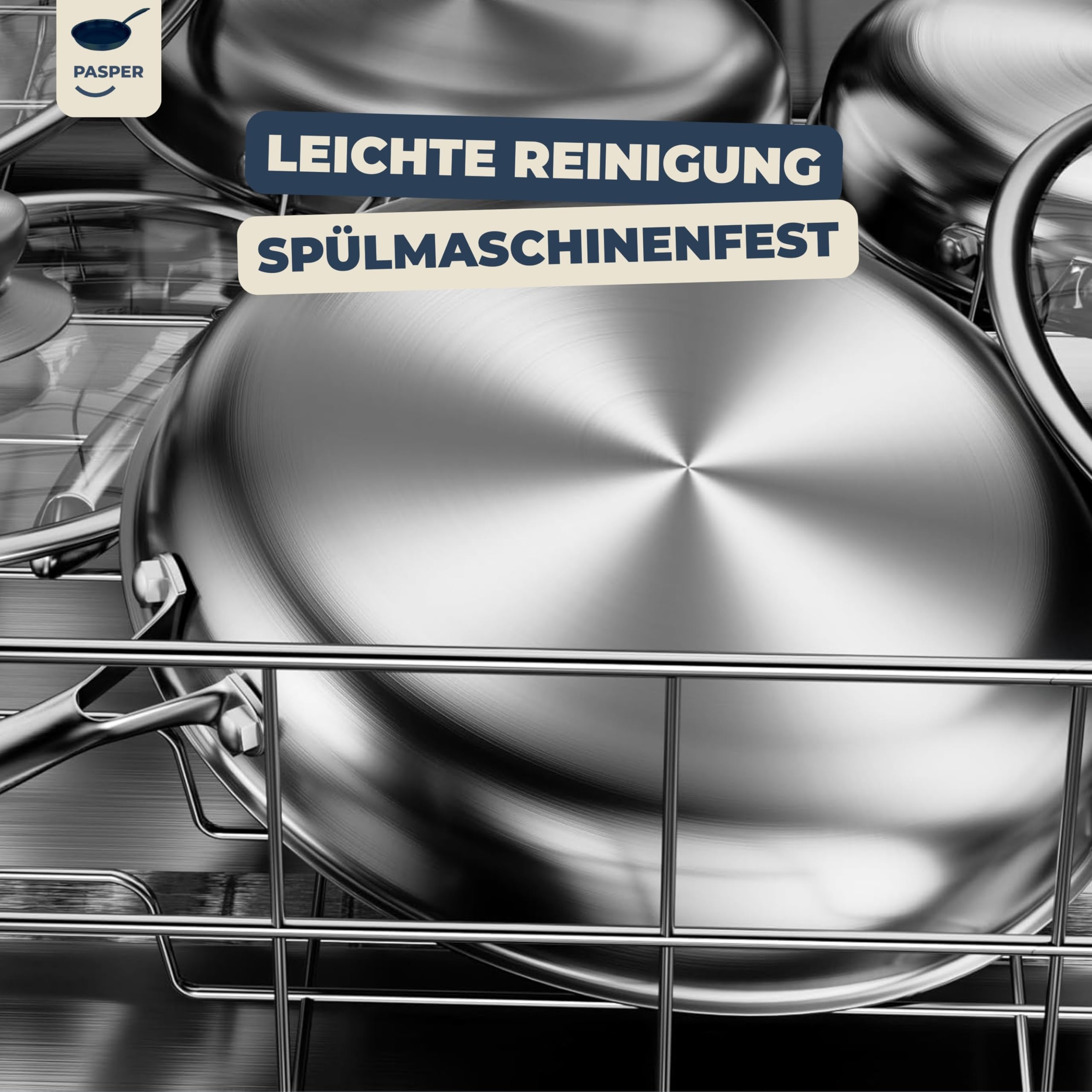 Pasper Bratpfanne Ø28 cm - PFAS-frei - Alle Herdarten - Induktion - Keramik | Frei von Schadstoffen | Kratzfeste Wabenstruktur | Spülmaschinengeeignet