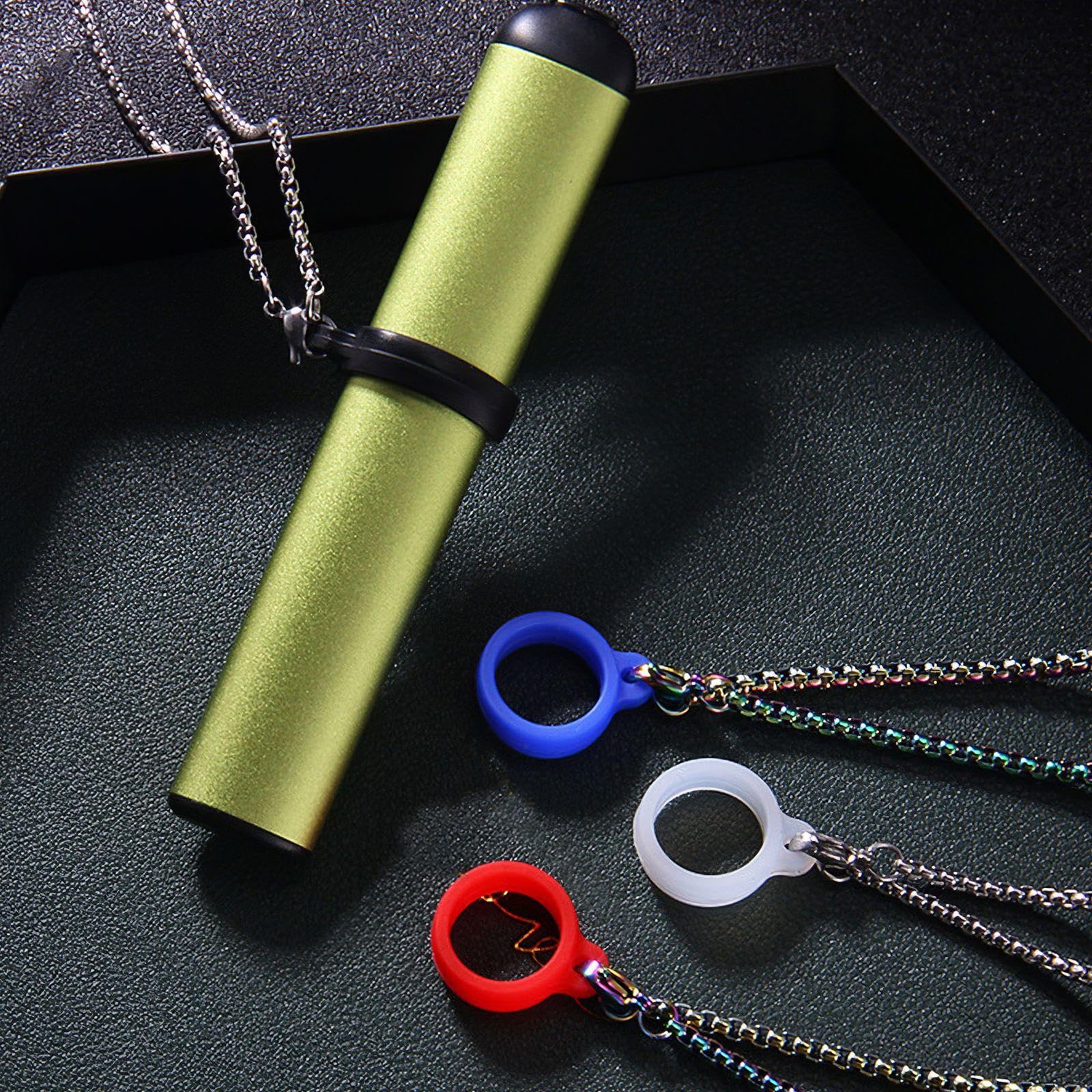 3 Chaînes Suspendues En Métal, 13 Anneaux En Caoutchouc En Silicone, Longe Universelle Créative, Longe Anti-Perte Multifonctionnement Simple Et Classique.