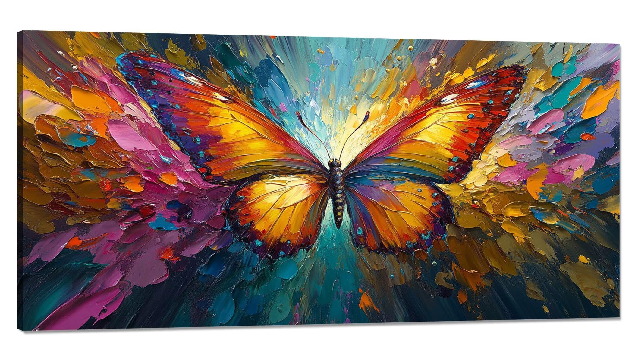 Peinture Numero Adulte Papillon Peinture Numero Grand Format 60x120cm Peinture par Numero Enfant Abstrait Numéro d'Art Kit Peinture par Décoration Murale Intérieure et Cadeaux Femme (Sans Cadre) Q-435