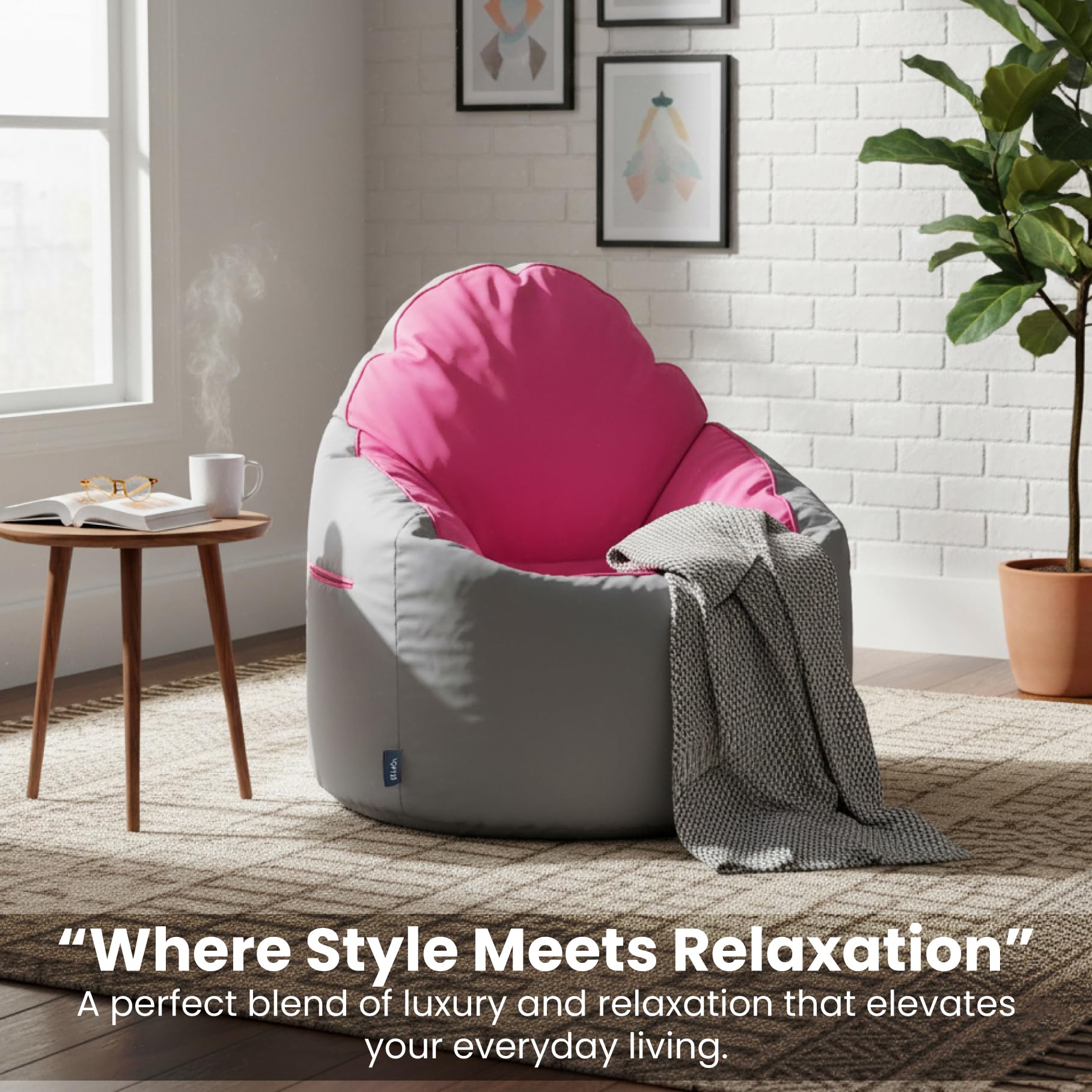Loft 25 Pouf de jardin pour adulte | Jouet confortable intérieur/extérieur, salon | Dossier haut, résistant à l'eau, doux au toucher | Design ergonomique léger
