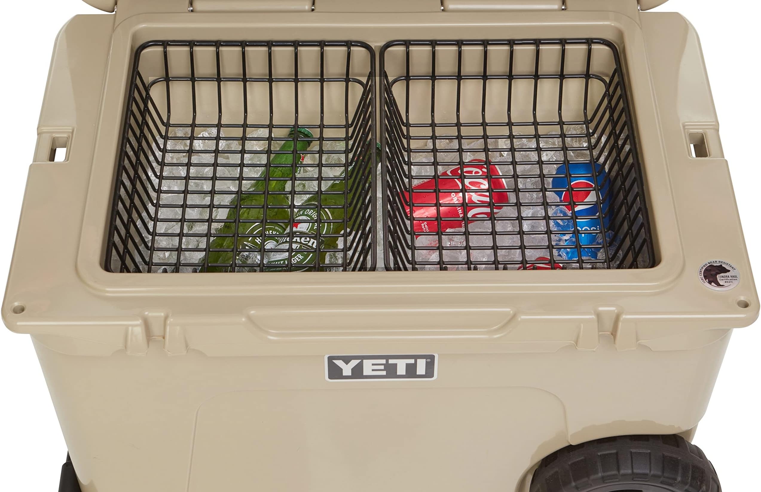 2-Pack Cooler Basket for YETI Tundra Haul, Double Cooler Rack for Double Storage, Dry-Goods Basket for YETI Wheeled Coolers (Cooler NOT Included) (Yeti Wire Basket Coated)