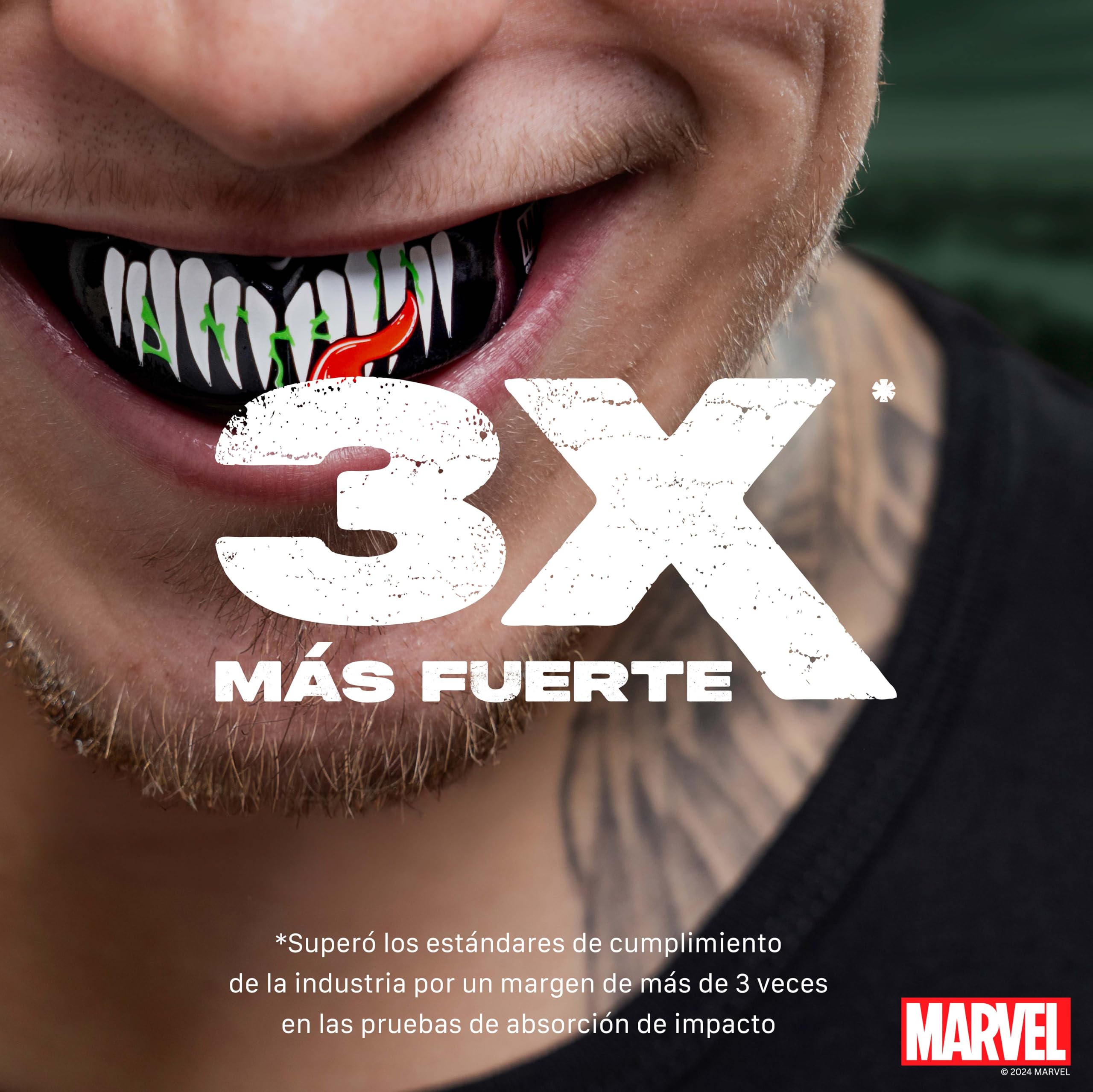 Marvel Venom Protector bucal adultos y niños para todos los deportes de contacto, incluidos rugby, MMA, artes marciales de kickboxing, judo, hockey y boxeo