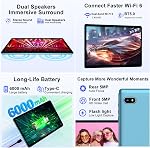 Tablet, 2026 Android Tablet with Gemini AI, 10.1 Inch FHD Display, 18GB RAM 128GB ROM /1TB TF, 6000mAh, Octa-Core CPU, Widevine L1, 2 in 1 Tablets (Blue)