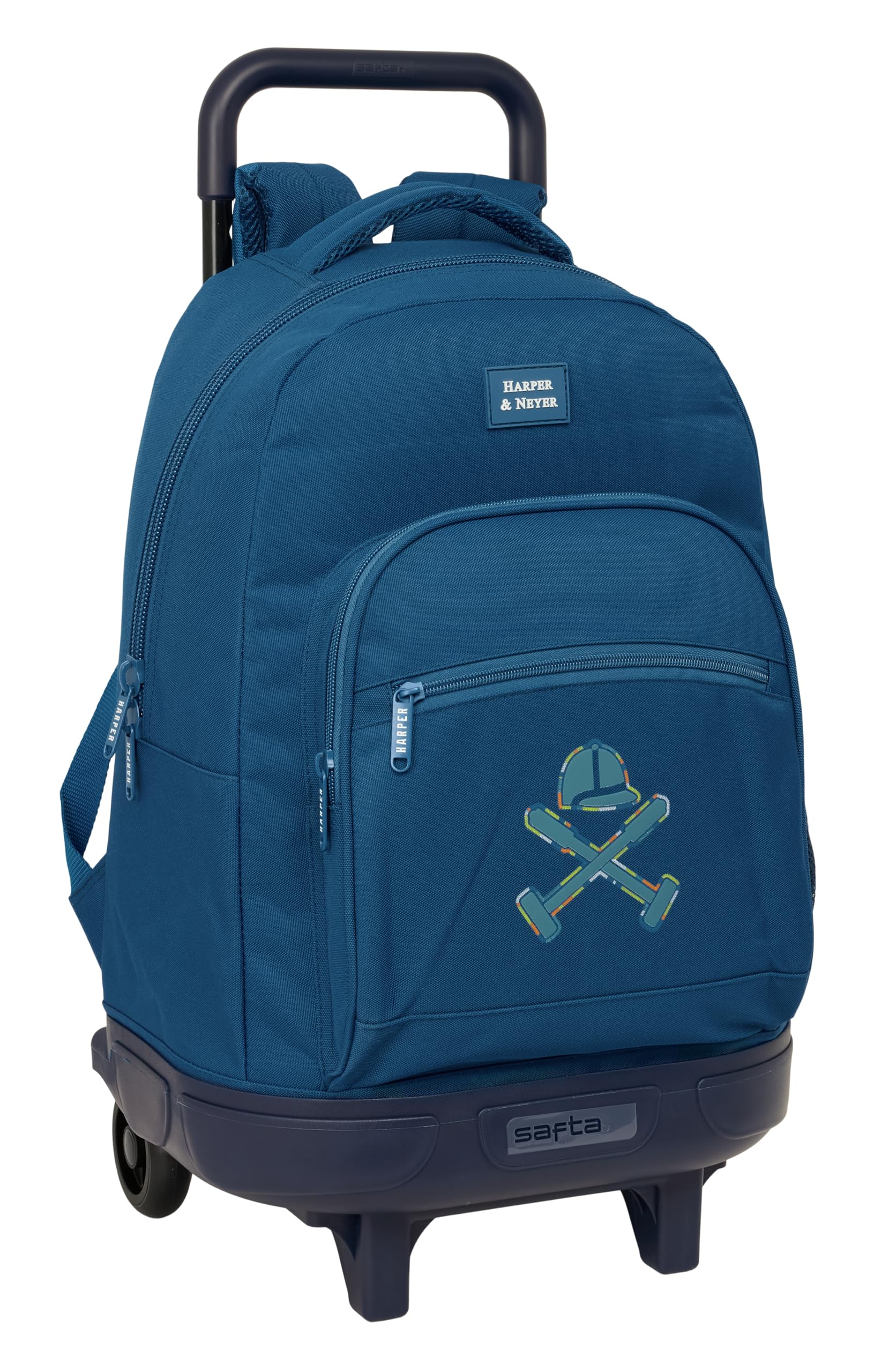 Safta HARPER & NEYER - Mochila Grande con Ruedas, Compacta, Extraíble, Ideal para Niños de Diferentes Edades, Cómoda y Versátil, Calidad y Resistencia, 33x22x45 cm