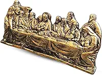 Santa Ceia Escultura Bronze Antigo A Última Ceia Para Mesa E Parede Gesso 54cm