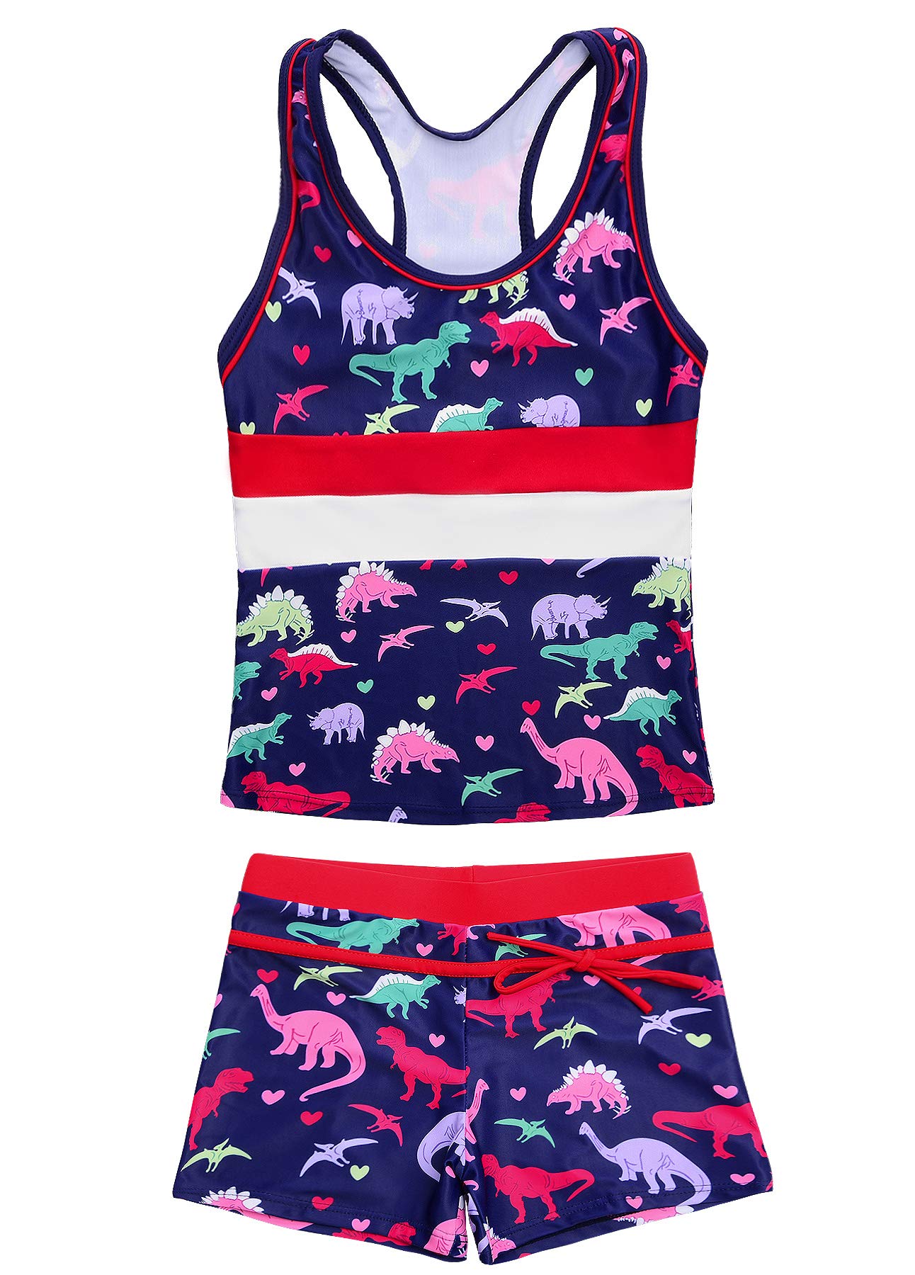 JerrisApparel Little Girls' Summer Two Piece Boyshort Tankini Kids Swimsuit