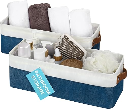 Miniatura 26 de OrganiHaus - Canastas de almacenamiento de tela para estantes y armarios, pequeñas, 12 x 8 pulgadas, organizadoras, para ropa blanca, paquete de 3,