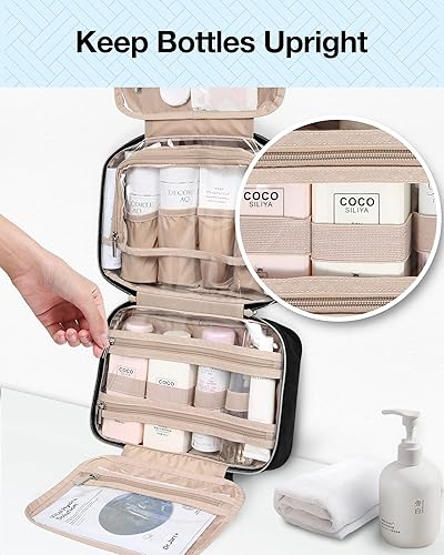 Miniatura 3 de BAGSMART Neceser colgante de viaje con organizador de joyas de viaje, organizador de joyas plegable para anillos de viaje, organizador de maquillaje