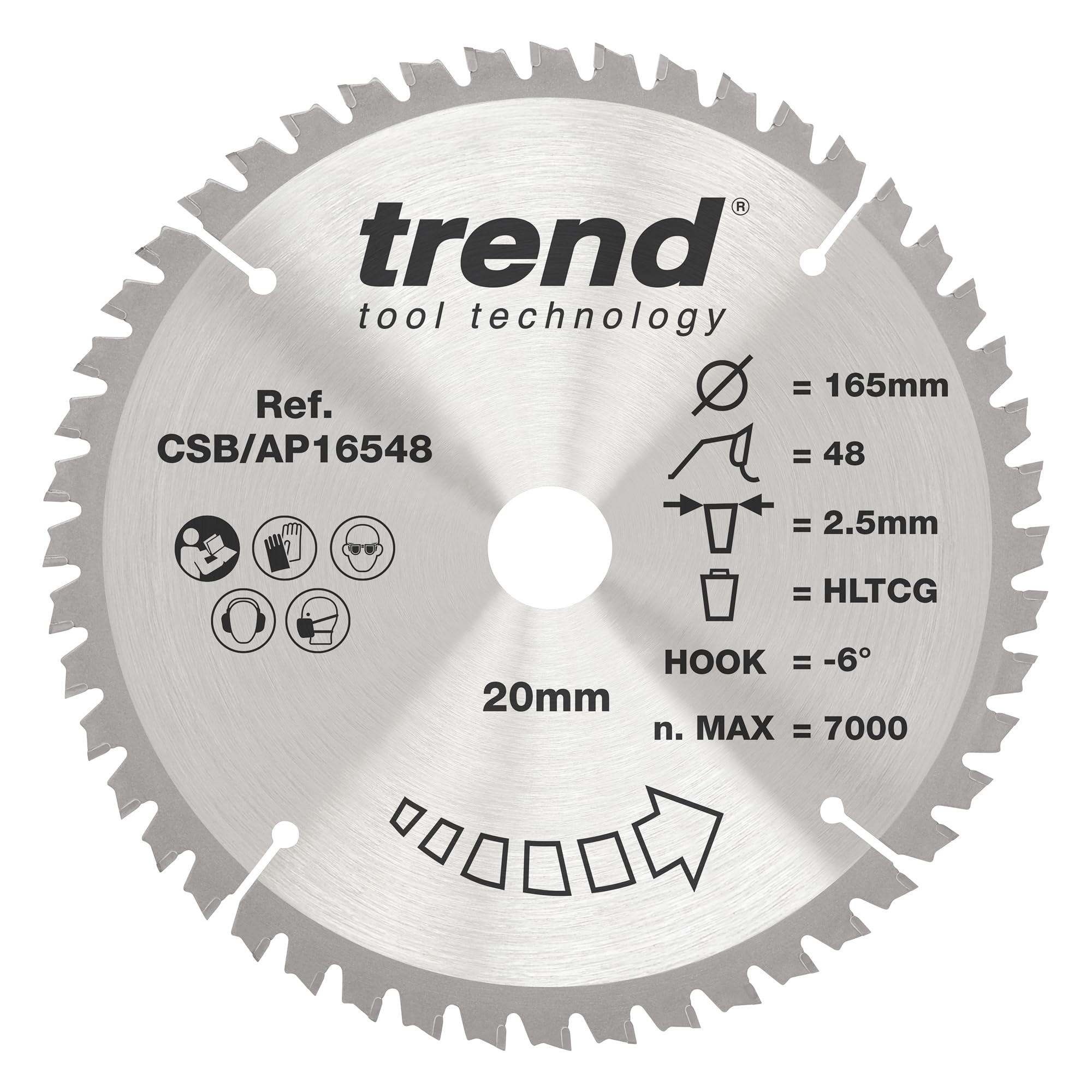 Trend CSB/AP16548 Aluminium/Plastic Circular Saw Blade 165mm x 20mm x