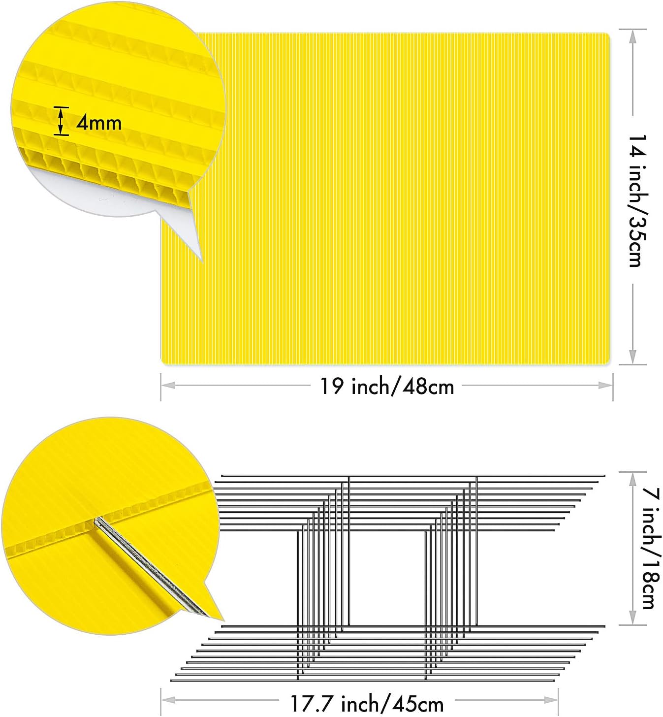 IKAYAS 10 Pack Yard Sale Signs Blank Yellow Yard Signs with Stakes, 19 x 14 Inches Large Size Garden Yard Signs Garage Sale Sign for Party Decorations, Garage Sale, Guidepost, Open House : Patio, Lawn & Garden