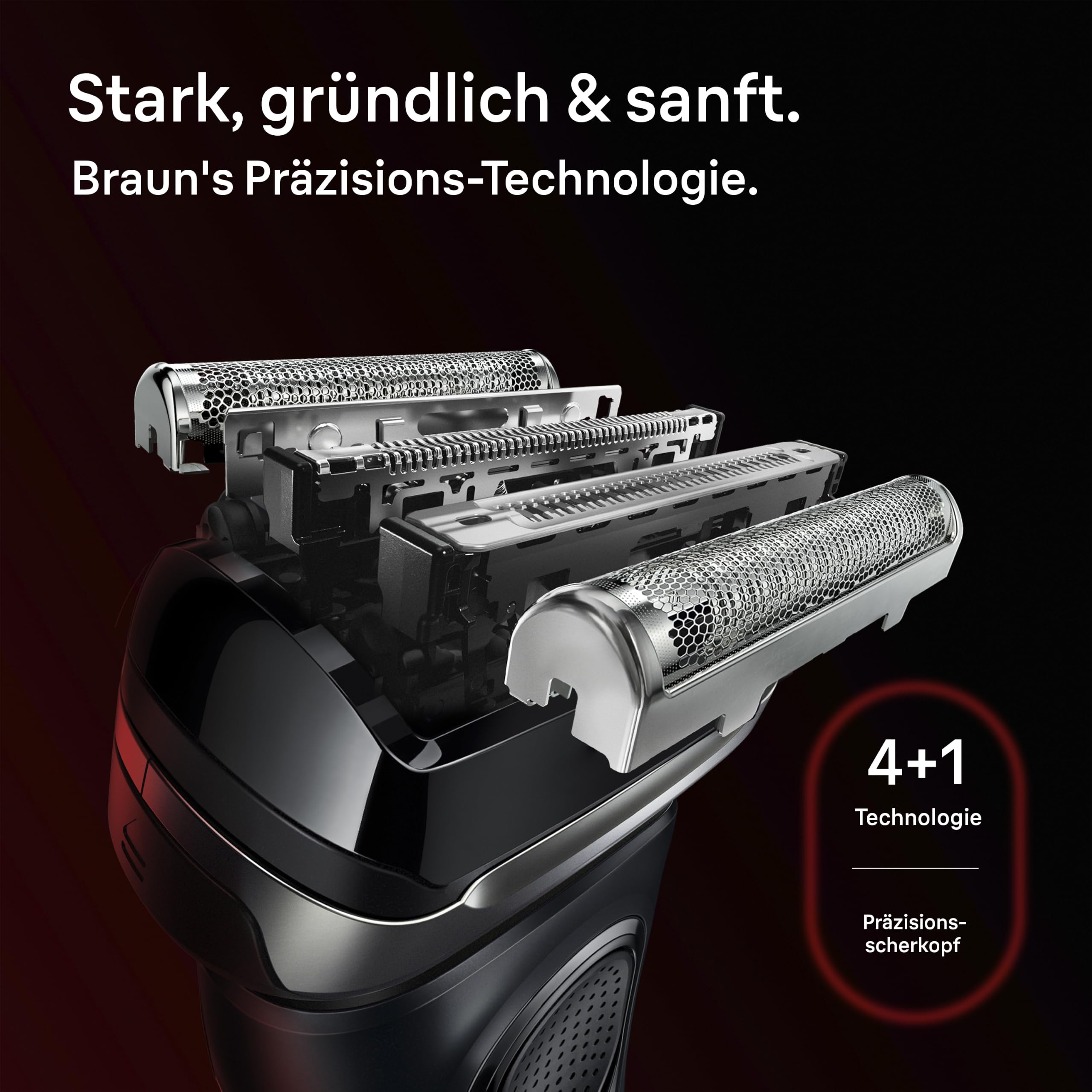 Braun Rasierer Herren Elektrisch Series 9 Sport, 9110si, Schwarz | Elektrorasierer mit 4+1 Präzisionskopf, Barttrimmer mit 60 Min. Akku, Wasserdicht, Inkl. Reiseetui Und Ladeständer