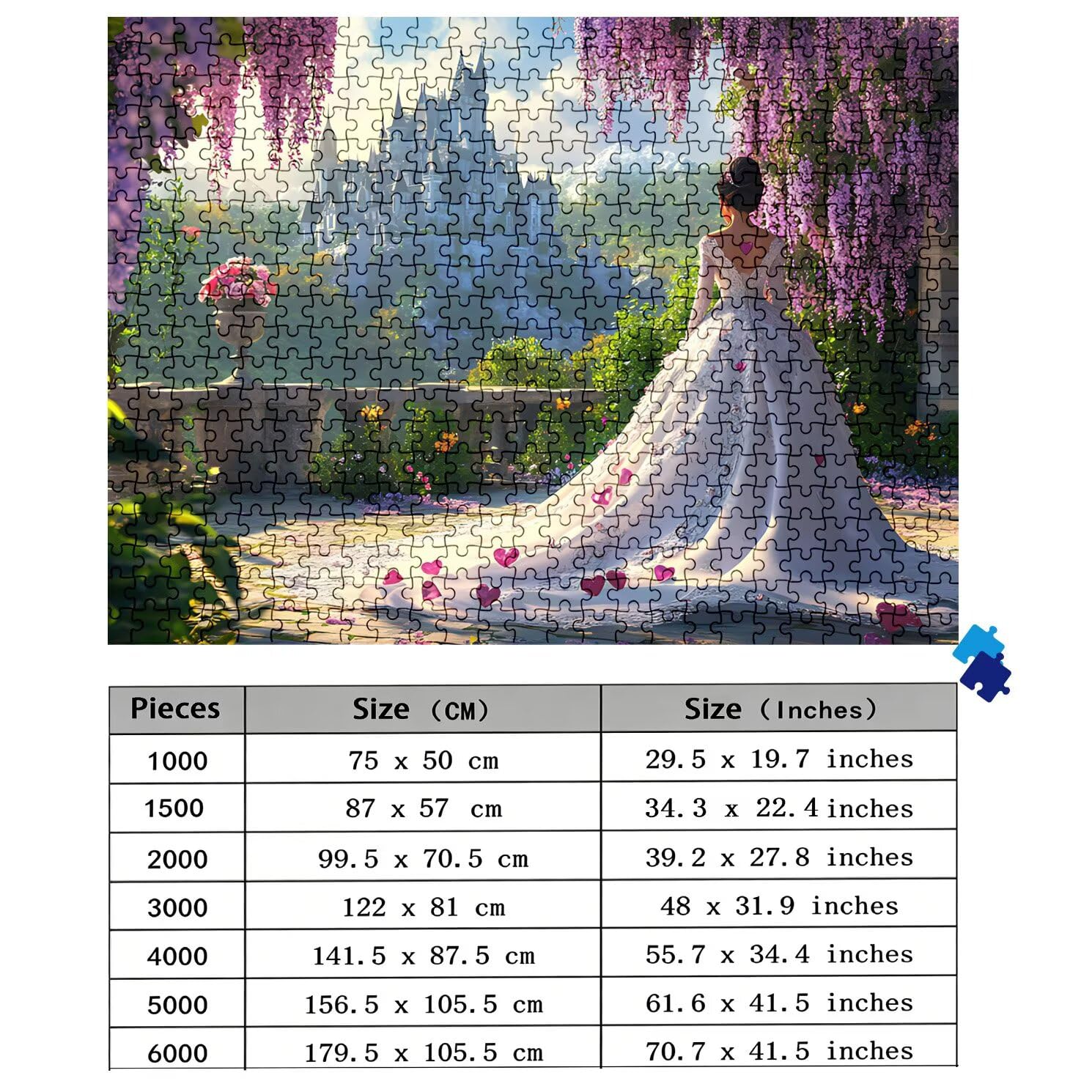 Belleza Palacio Puzzle 5000 Piezas Adultos, Rompecabezas con Letras en la Parte Posterior - Piezas Que Encajan Perfectamente, Reto de Concentración, Regalo para Mujer y Decor, 156.5 x 105.5 cm w0-575