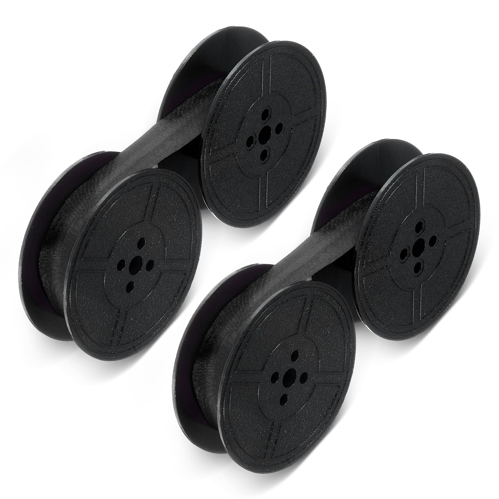 2 Pairs Universal Typewriter Ribbon Black Manual Typewriter Ink Ribbon Twin Spool Replacement Compatible with Most Typewriters