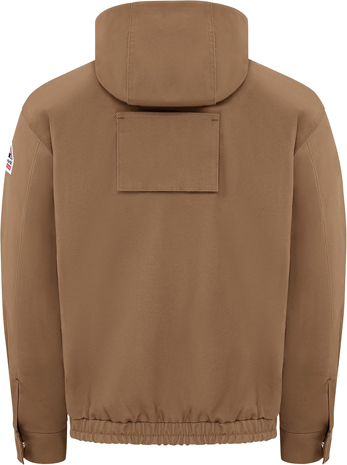 Bulwark Flame Resistant 11.5 oz Cotton/Nylon Excel FR ComforTouch Regular Brown Duck Hooded Jacket with Attached Three-Piece Hood with Drawstring and Toggles, Brown Duck, Large