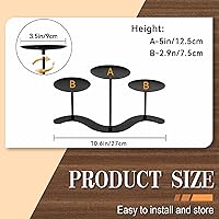 Vista 4 de Iron Candle Holder Fireplace: 3 Arms Metal Candelabra Centerpiece Decor - Candle Holder Stand for Candelabra Pillar Candles