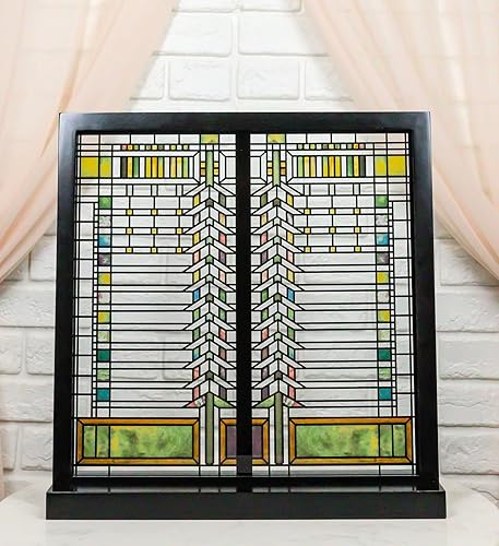 Miniatura 8 de Ebros Gift Frank Lloyd Wright Darwin Martin House - Placa de escritorio con base de madera de 12.5 pulgadas de alto acento arquitectónico