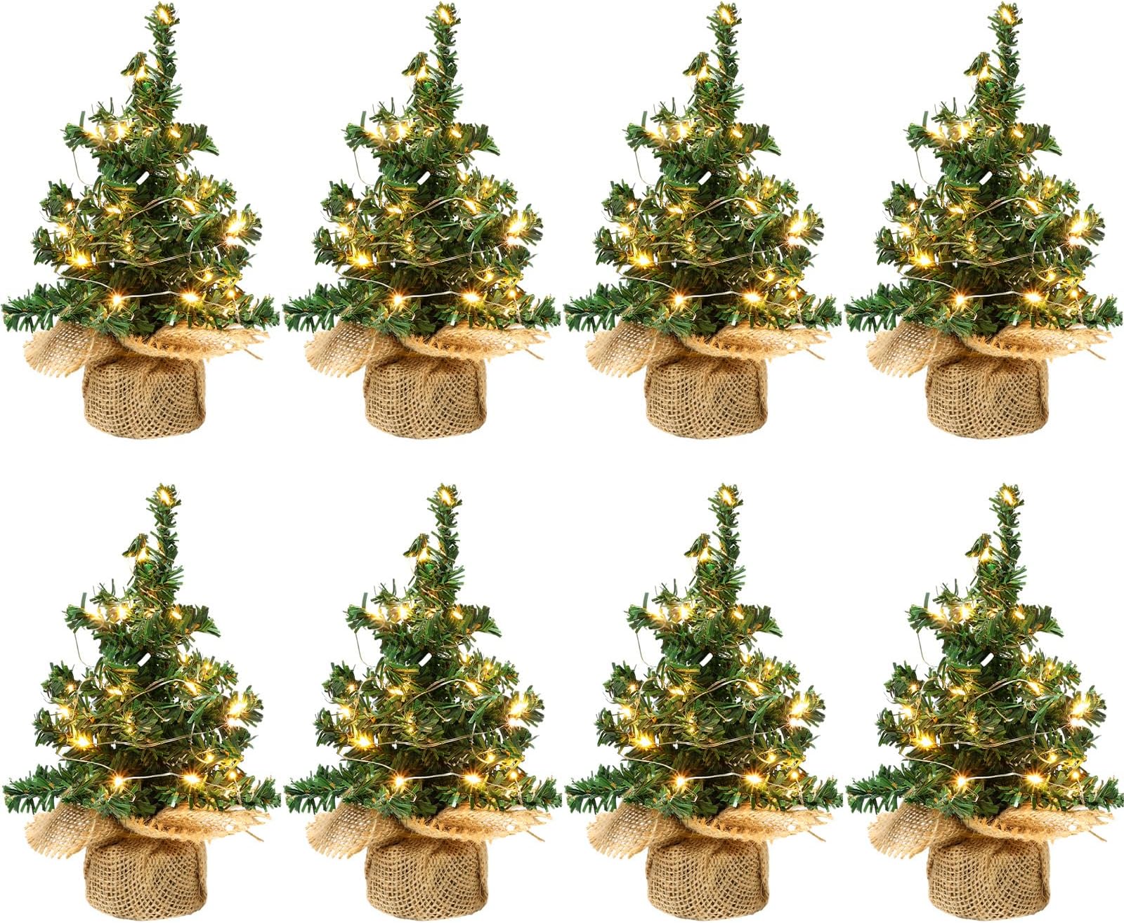 8 Packs Tabletop Mini Christmas Tree,Small Christmas Tree
