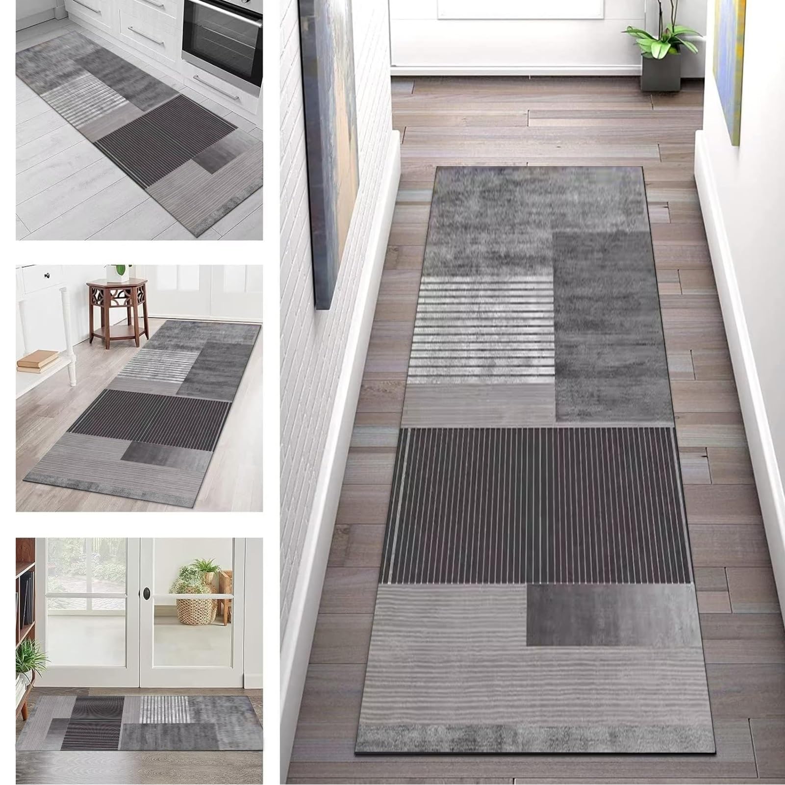 Tappeto lavabile per corridoio e cucina, resistente, antiscivolo, in cotone, extra lungo, 60 x 250 cm, tappeto da ingresso perfetto per bagno e lavanderia