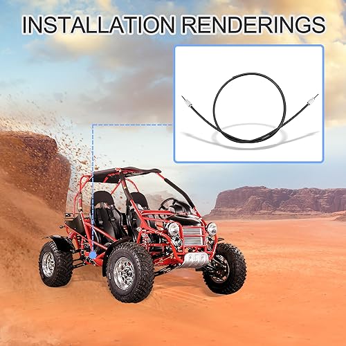 Miniatura 6 de GOOFIT Cable de velocímetro de 46.46 pulgadas para scooter ATV Go Kart de 150cc-250cc