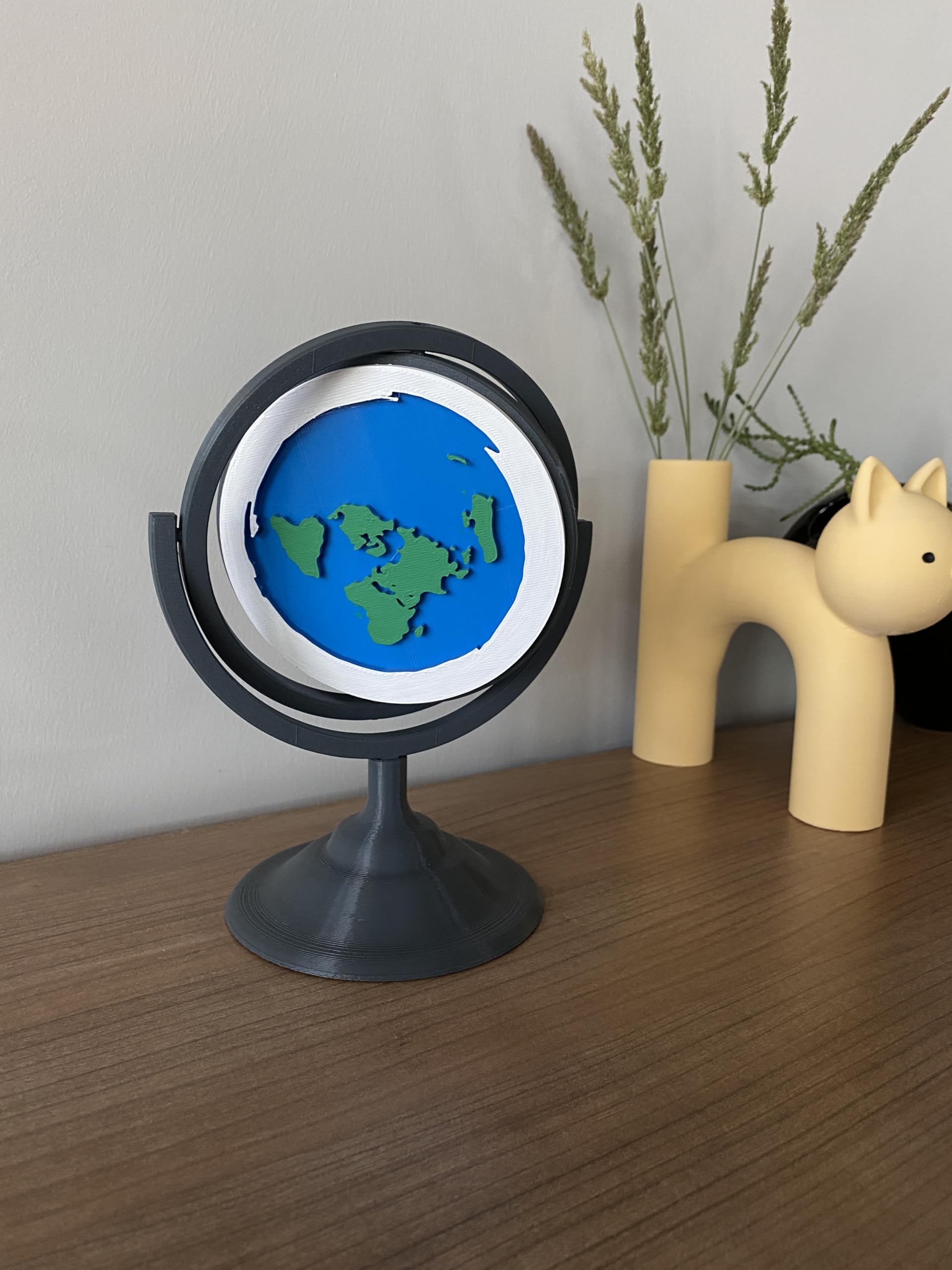 Flat Earth Globe PLA 3D printed Flat Earth Globe - Flat Earth Theory 19cm Height