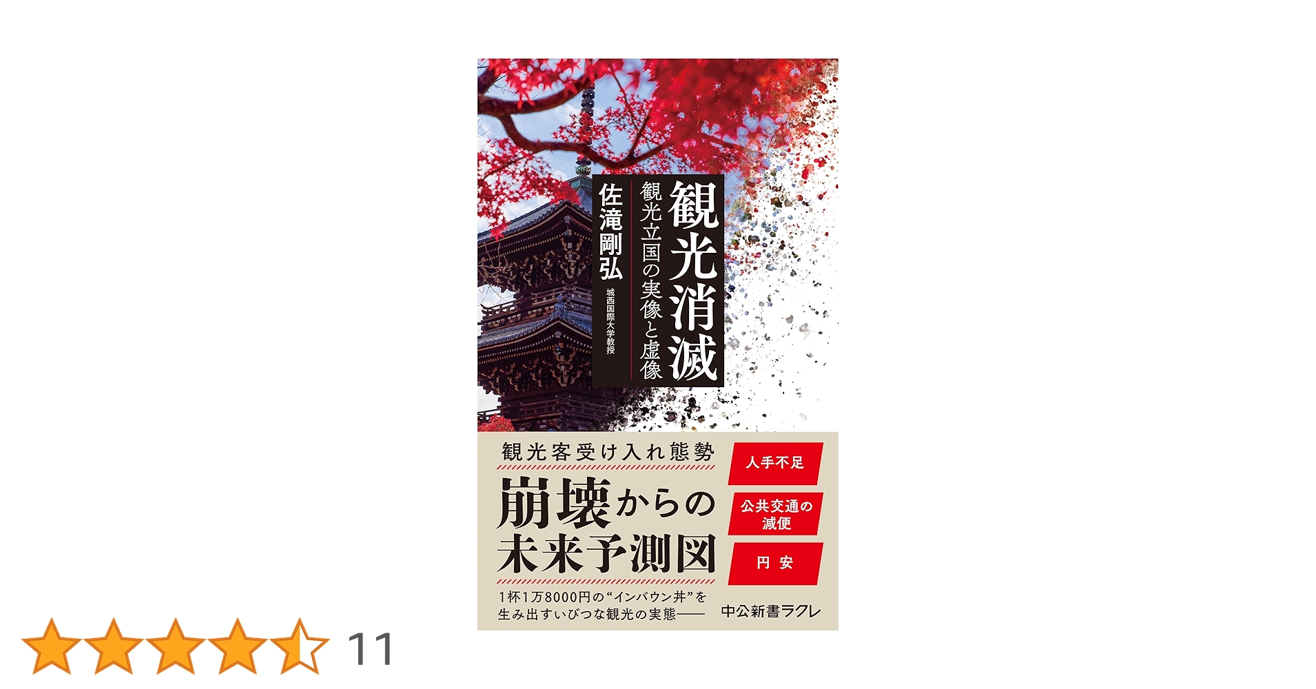 観光消滅 : 観光立国の実像と虚像 観光消滅-観光立国の実像と虚像 (中公新書ラクレ 821) | 佐滝