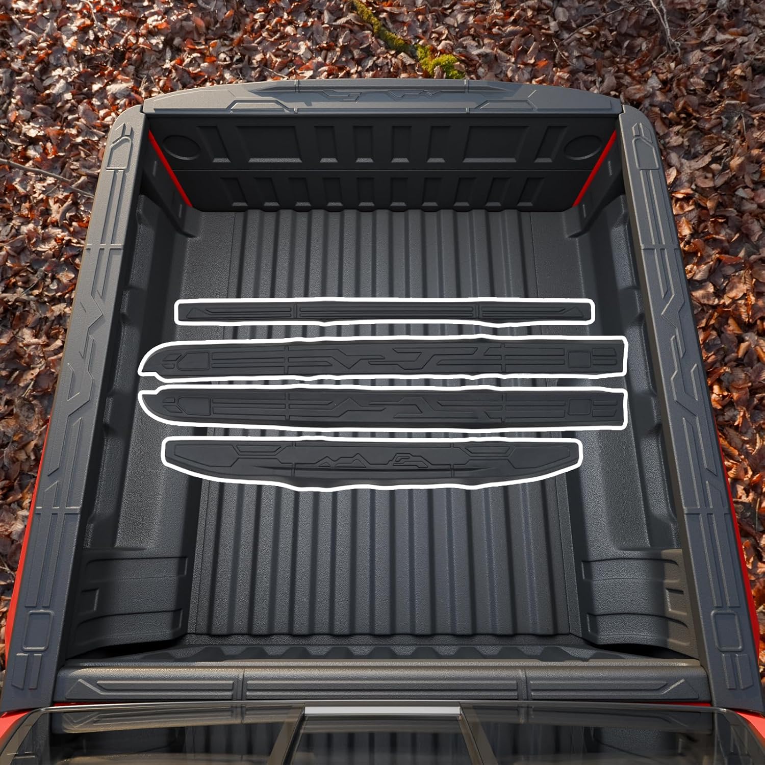 Truck Bed Cap Cover Compatible with 2023-2026 Chevrolet Colorado and GMC Canyon TPE All Weather Around Guard Protector 4PCS for 2025 Chevy Colorado Accessories