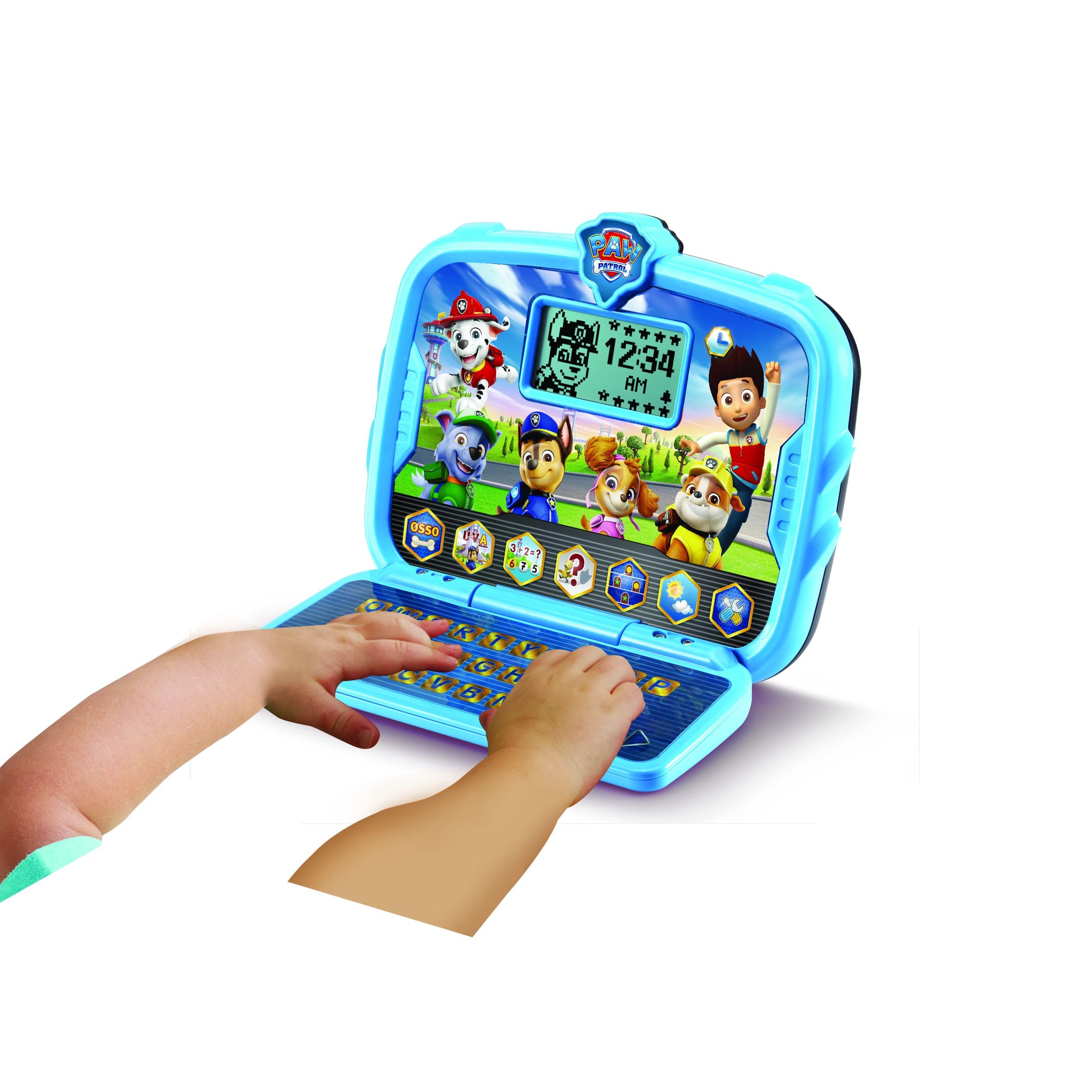 VTech Paw Patrol - Computer Educativo, Dispositivo 2 in 1 Computer e Tablet Bambini, 6 Attività, Schermo LCD e 7 Pulsanti Interattivi, Lingua Italiana, Batterie Incluse, 3-7 Anni