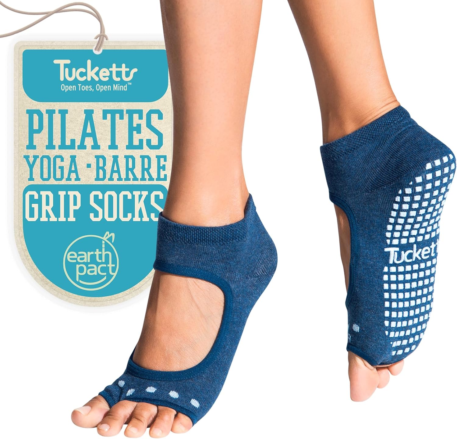 Tucketts Toeless Pilates Socks with Grips for Women, Non-Slip Yoga & Barre Socks for Stability & Barefoot Workouts, Size 5-13 Tucketts Toeless Pilates Socks with Grips for Women, Non-Slip Yoga & Barre Socks for Stability & Barefoot Workouts, Size 5-13