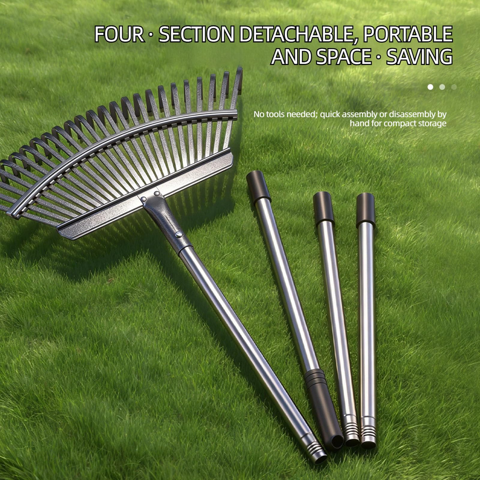 Rastrello multiuso retrattile da giardino, efficiente raccoglitore di foglie, ideale per eliminare foglie, erbacce e detriti leggeri, rastrelli regolabili