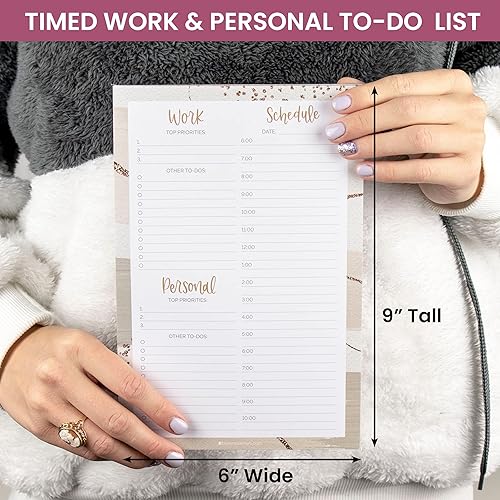 Vista 2 de bloom daily planners Timed Work & Personal To Do List Planning Pad - Undated Tear-Off Hourly Checklist Notepad Appointment Organizer - 6" x 9